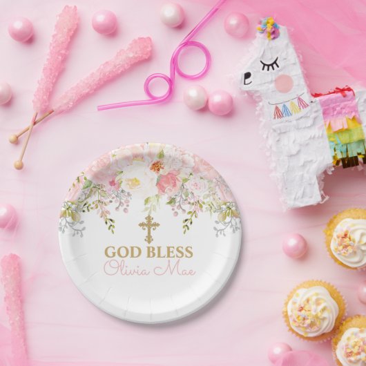 Roos Garden Baptism - Borden voor aangepast papier Papieren Bordje (Feest)
