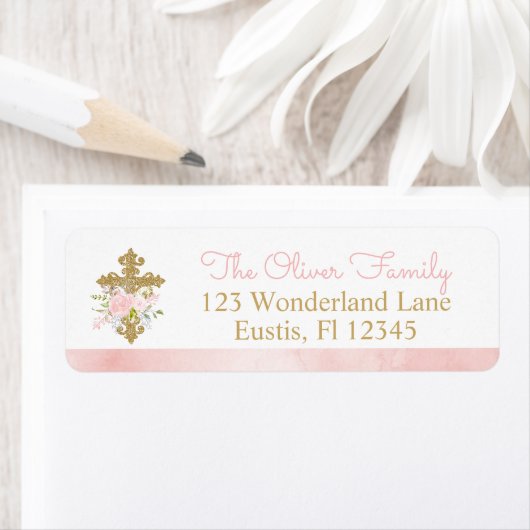 Roos Garden Baptism Return Address Labels (Insitu)