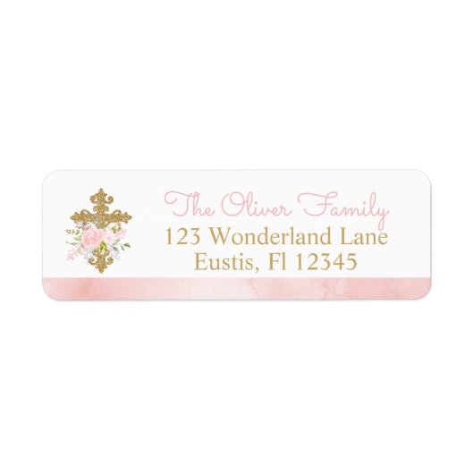 Roos Garden Baptism Return Address Labels (Voorkant)