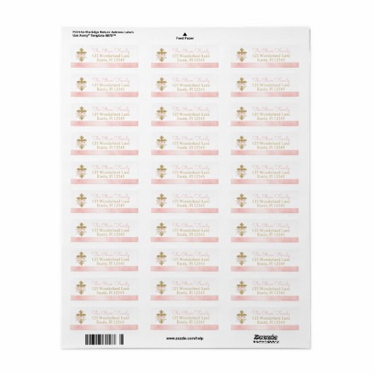 Roos Garden Baptism Return Address Labels (Full Sheet)