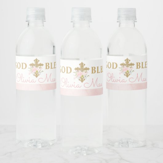 Roos Garden Baptisme Water Fles Etiketten (Flessen)