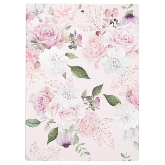 Roos Garden Blue | Gepersonaliseerd klembord (Achterkant)