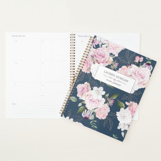 Roos Garden Blue | Gepersonaliseerde planner (Display)