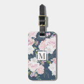 Roos Garden Blue ⎢ Monogram Bagagelabel (Voorkant verticaal)