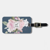 Roos Garden Blue ⎢ Monogram Bagagelabel (Voorkant horizontaal)