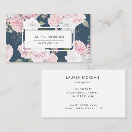 Roos Garden Blue | Visitekaartje (Voorkant / Achterkant)