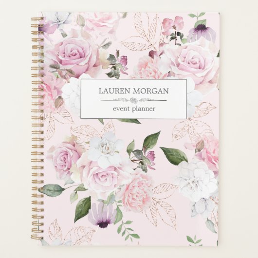 Roos Garden Blush | Gepersonaliseerde planner (Voorkant)
