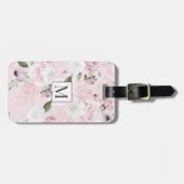 Roos Garden Blush ⎢ Monogram Bagagelabel (Voorkant horizontaal)