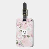 Roos Garden Blush ⎢ Monogram Bagagelabel (Voorkant verticaal)