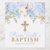 Roos Garden Boy Baptism Wine Bottle Labels Wijn Etiket (Enkel label)