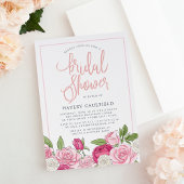Roos Garden | Bridal Shower-uitnodiging Kaart