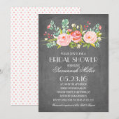 Roos Garden Chalkboard | Vrijgezellenfeest Kaart (Voorkant / Achterkant)