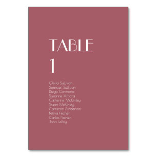 Roos Garden Dark Roos Trouwtafel Nummers Gasten Kaart
