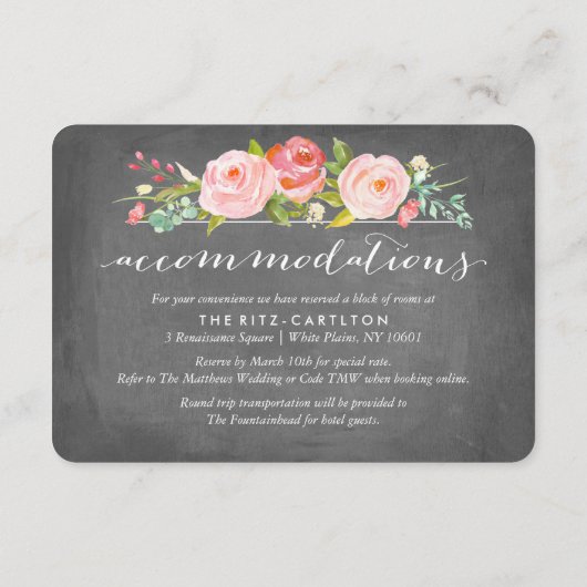 Roos Garden Dubbelzijdige accommodatie Receptie Informatiekaartje (Achterkant)