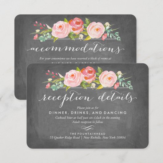 Roos Garden Dubbelzijdige accommodatie Receptie Informatiekaartje (Voorkant / Achterkant)