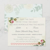 Roos Garden Elegance Save the Date Kaart (Voorkant / Achterkant)