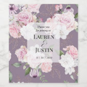 Roos Garden elegant floral Weddenlabel Wijn Etiket (Enkel label)