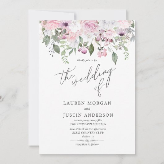 Roos Garden elegant floral Weddenschap Kaart (Voorkant)