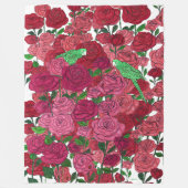 Roos Garden Fleece Deken (Voorkant)