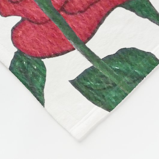 Roos Garden Fleece Deken (Hoek)