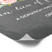 Roos Garden Floral Chalkboard in plaats van Favors Poster (Hoek)