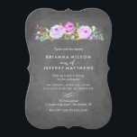 Roos Garden Floral Chalkboard Weddenschap Kaart<br><div class="desc">Roos Garden Wedding-uitnodiging in het paars met waterverf bloemen en faux chalkboard effect background. Selecteer een vorm met een doorgesneden diameter of getextureerd papier voor een extra luxueuze aanraking.</div>