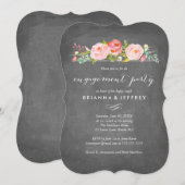 Roos Garden Floral Engagement Party Invitation Kaart (Voorkant / Achterkant)