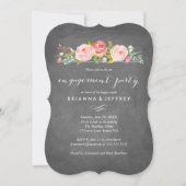 Roos Garden Floral Engagement Party Invitation Kaart (Voorkant)