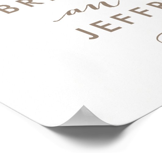 Roos Garden Floral Weddenschap Welkomstteken Poster (Hoek)