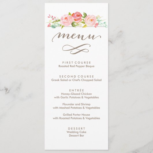 Roos Garden Floral Wedding Menu (Voorkant)