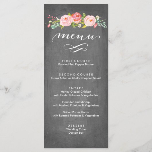 Roos Garden Floral Wedding Menu (Voorkant)