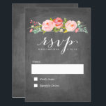 Roos Garden Floral Wedding RSVP Kaartje<br><div class="desc">RSVP-kaart met een  script,  een waterverf roos en een faux-achtergrond. Zie de rest van het collectie voor meer punten van deze reeks.</div>