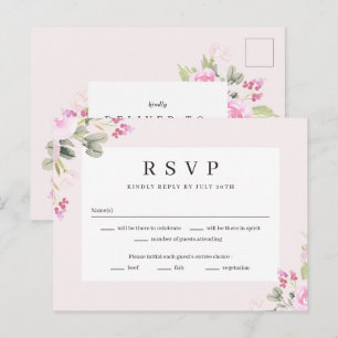 Roos Garden Floral Wedding RSVP Reply Kaart
