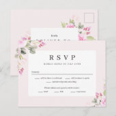 Roos Garden Floral Wedding RSVP Reply Kaart (Voorkant / Achterkant)