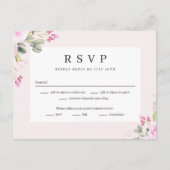 Roos Garden Floral Wedding RSVP Reply Kaart (Voorkant)