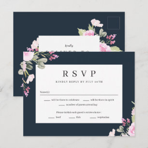 Roos Garden Floral Wedding RSVP Reply Kaart