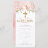 Roos Garden Girl Baptism Custom Event Menu (Voorkant / Achterkant)