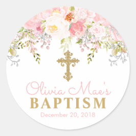 Roos Garden Girl Baptism Favor Tag Stickers