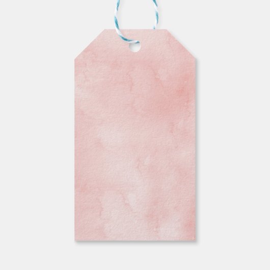 Roos Garden Girl Baptism Pink & Gold Favor Cadeaulabel (Achterkant)