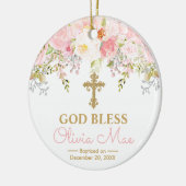 Roos Garden Girl Baptisme God Bless Foto Keramisch Ornament (Links)