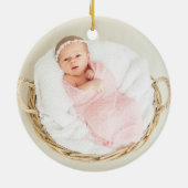 Roos Garden Girl Baptisme God Bless Foto Keramisch Ornament (Achterkant)