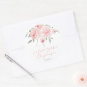Roos Garden Girl Boho Baptism Ronde Sticker (Envelop)