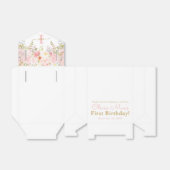 Roos Garden Girl First Birthday Personalized Bedankdoosjes (Uitgevouwen)