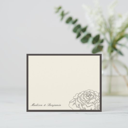 Roos Garden Hartelijk dank - Koolstof Bedankkaart (Staand voorkant)