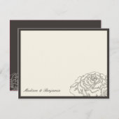 Roos Garden Hartelijk dank - Koolstof Bedankkaart (Voorkant / Achterkant)