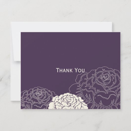 Roos Garden Hartelijk dank - Paars Bedankkaart (Achterkant)