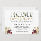 Roos Garden Home Sweet Home Housewarming Invite Kaart (Voorkant)
