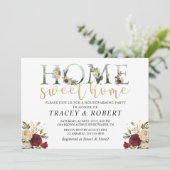 Roos Garden Home Sweet Home Housewarming Invite Kaart (Staand voorkant)