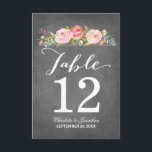 Roos Garden | Kaart tabelnummer<br><div class="desc">Kaart tabelnummer. Geweldig voor bruiloften of elke gelegenheid. Deze kaart bevat prachtige waterkleurige bloemen en een mix van moderne typografie,  allemaal op een trendy achtergrond van het krijtbord.</div>