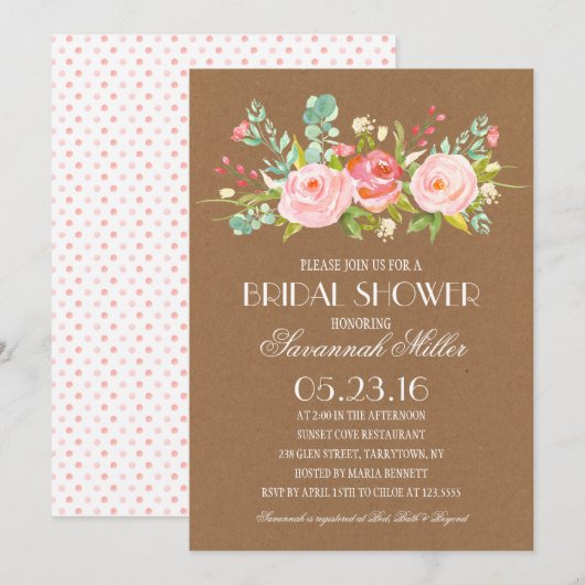 Roos Garden Kraft | Vrijgezellenfeest Kaart (Voorkant / Achterkant)